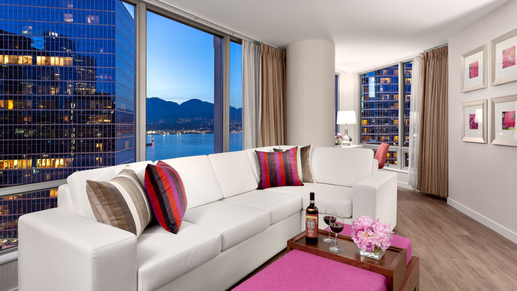 King Harbour View Suite Living Room Area – Auberge Vancouver Hotel